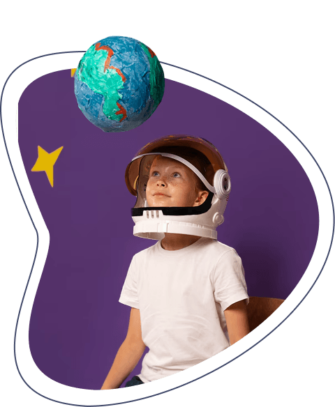 Child with helmet
